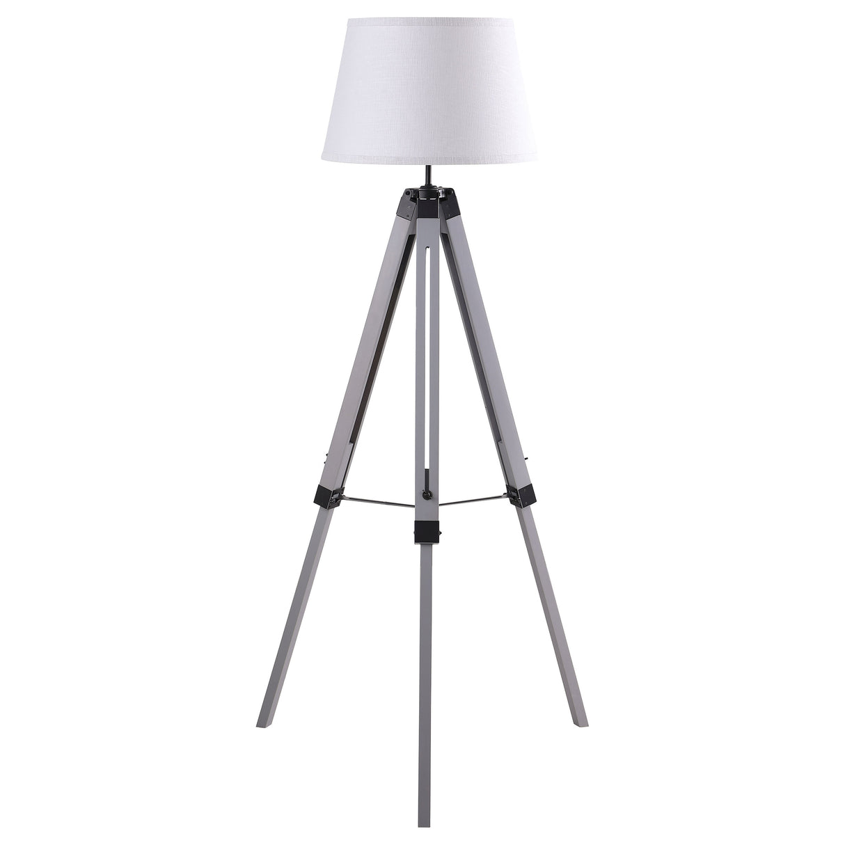 Dayton 56" Grey Metal Tripod Floor Lamp with Empire Shade