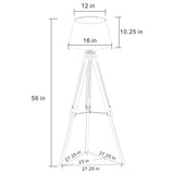 Dayton 56" Grey Metal Tripod Floor Lamp with Empire Shade
