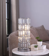 Wanda 20-Inch Crystal Shade Bedside Lamp in Black