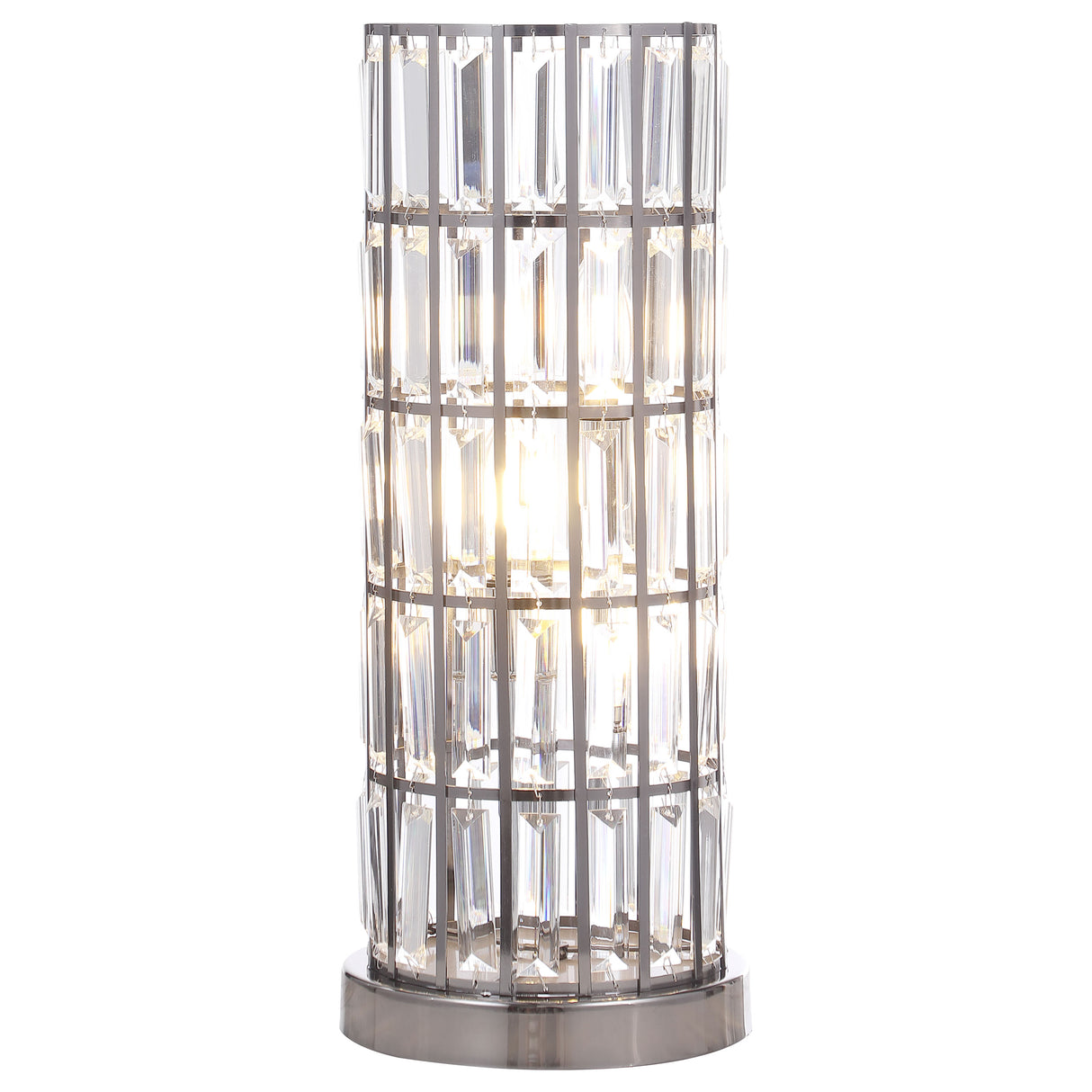 Wanda 20-Inch Crystal Shade Bedside Lamp in Black