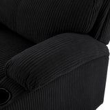 Adjustable Manual Recliner, Ergonomic Lounge Chair With Phone Holder And 2 Cup Holders