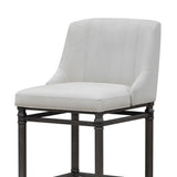 Marvin - Steel Frame Faux Leather Upholstered Bar Height Barstool