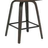 Vienna - 35.5" Swivel Counter Height Square Back Wood Bar Stool With Faux Leather Seat