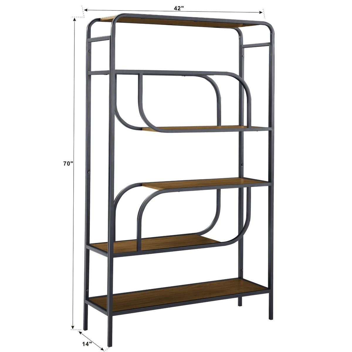 Geometric Bookcase / Display Rack - Black / Brown