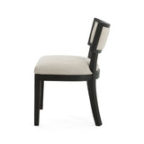 Farmhouse Style Fabric Upholstered Side Dining Chair Set
