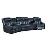 Reclining Sectional Sofa Set With Console Cup Holders USB Ports And Track Arms