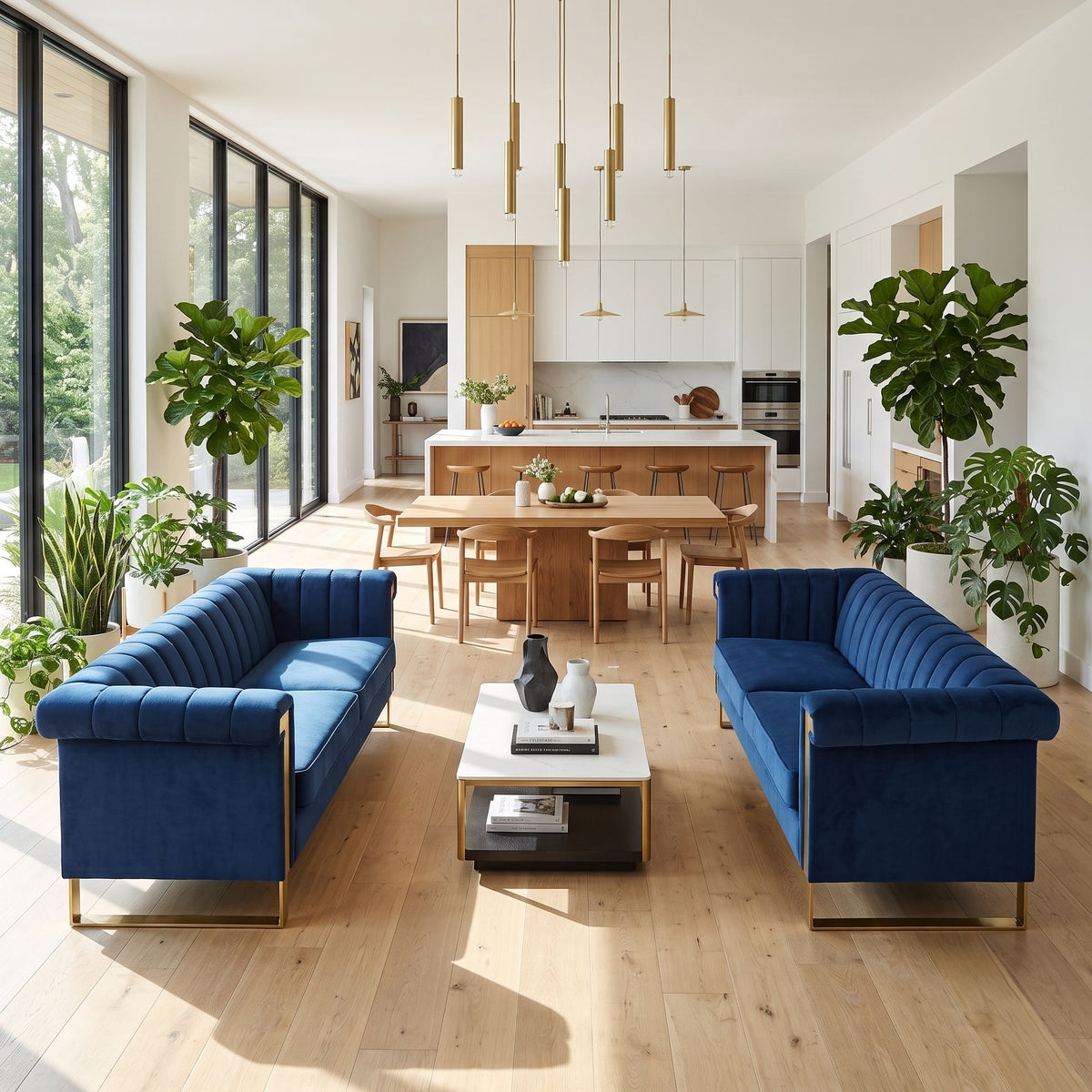 2 Piece Sofa Set With Tufted Back And Deep Seating