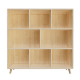 8 Compartment Storage Cabinet With Fixed Shelves For Books - Wood