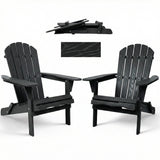 Folding Adirondack Lounge Chair With Embossed Grain Texture