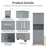Tall Bathroom Cabinet With Tilt-Out Laundry Basket And Upper Storage