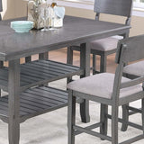 Dining Table 2 Shelves, Counter Height For Dining Room - Gray