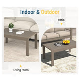 All-Weather Outdoor Coffee Table With Wood-Look Top
