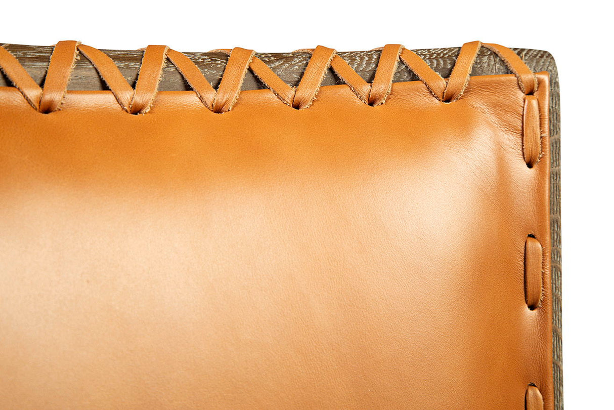 Lina - Chair - Leather And Linen (Set of 2) - Light Brown