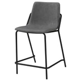Counter Height Stools With Footrest (Set of 2) - Gray / Black
