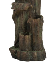 Rustic Decorative Tree Trunk 5 Tier Water Fountain, With Light And Pump, For Indoor And Outdoor - Brown - Feeders & Water - Alpine Outlets