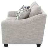 Lido - Upholstered Loveseat With Tapering Block Legs - Light Gray