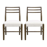 Farmhouse Style Dining Chair Set With Ladder Back Design