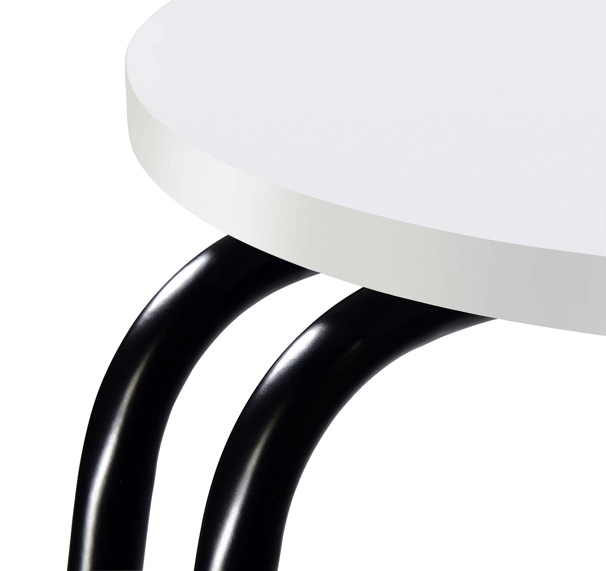 Hilly 3-Tier Round Accent Side Table, White and Black