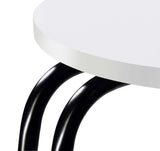 Hilly 3-Tier Round Accent Side Table, White and Black