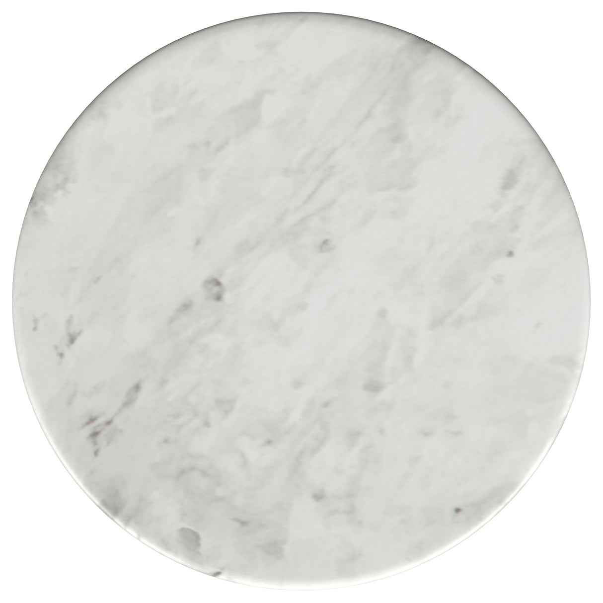 Berkeley Round Marble Top Side Table, White and Brown