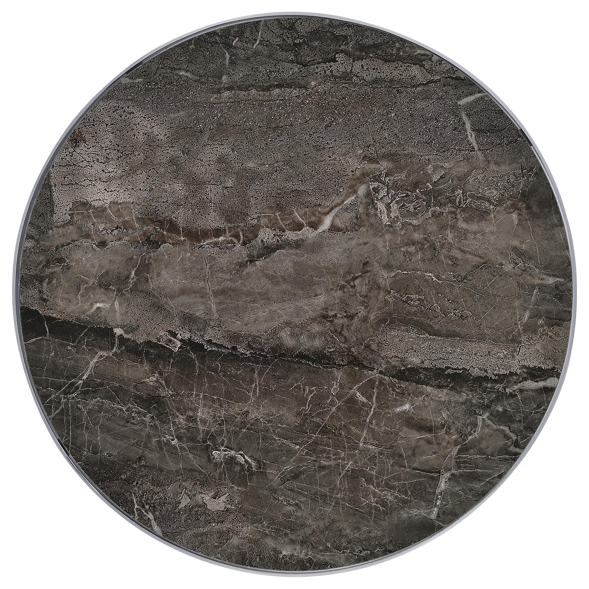 Cazen Round Faux Marble Top Pedestal Side Table, Grey