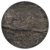 Cazen Round Faux Marble Top Pedestal Side Table, Grey