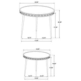Ollie 2-Piece Mango Wood Bone Inlay Nesting Tables, Natural