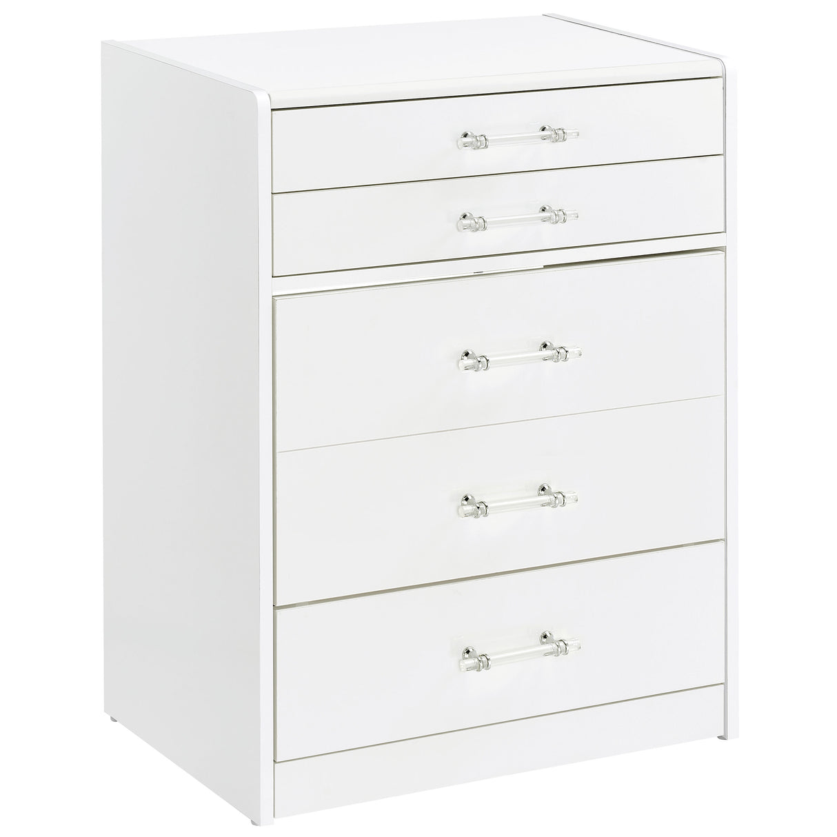 Danbury 3-Drawer Makeup Vanity and Stool Set, White High Gloss
