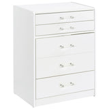 Danbury 3-Drawer Makeup Vanity and Stool Set, White High Gloss