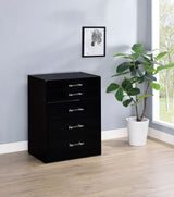 Danbury 3-Drawer Makeup Vanity and Stool Set, Black High Gloss