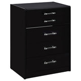 Danbury 3-Drawer Makeup Vanity and Stool Set, Black High Gloss
