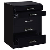 Danbury 3-Drawer Makeup Vanity and Stool Set, Black High Gloss