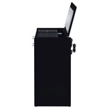 Danbury 3-Drawer Makeup Vanity and Stool Set, Black High Gloss