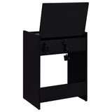 Danbury 3-Drawer Makeup Vanity and Stool Set, Black High Gloss