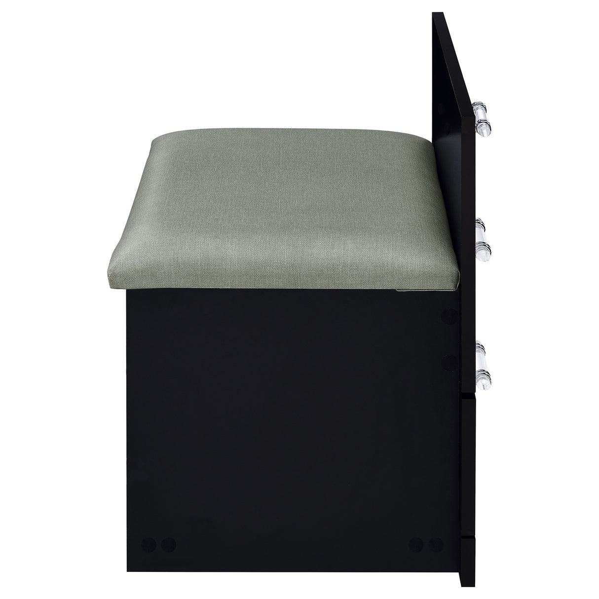 Danbury 3-Drawer Makeup Vanity and Stool Set, Black High Gloss