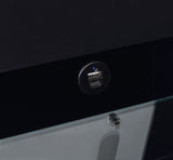 Danbury 3-Drawer Makeup Vanity and Stool Set, Black High Gloss