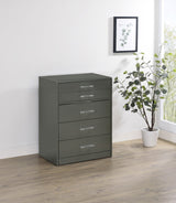 Danbury 3-Drawer Makeup Vanity and Stool Set, Grey High Gloss