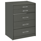 Danbury 3-Drawer Makeup Vanity and Stool Set, Grey High Gloss