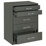 Danbury 3-Drawer Makeup Vanity and Stool Set, Grey High Gloss