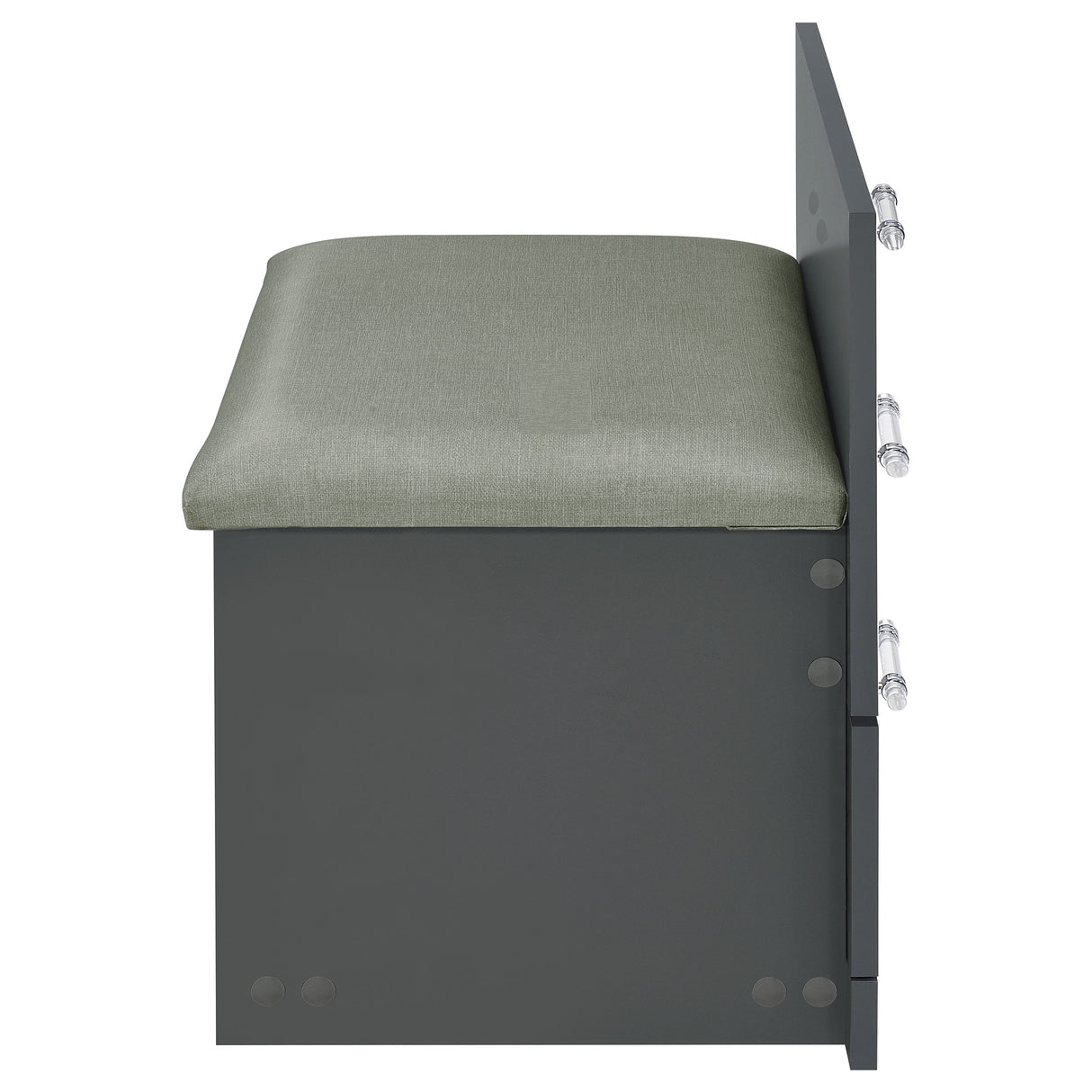 Danbury 3-Drawer Makeup Vanity and Stool Set, Grey High Gloss