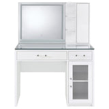 Flora 2-Drawer Vanity Set with LED Mirror, White High Gloss