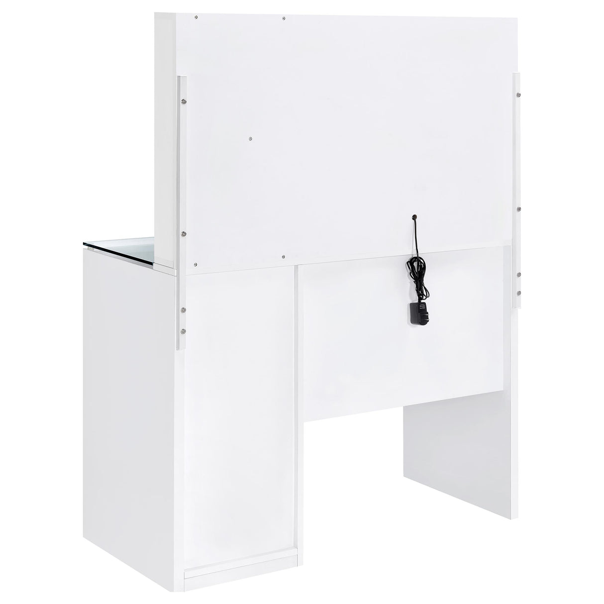 Flora 2-Drawer Vanity Set with LED Mirror, White High Gloss
