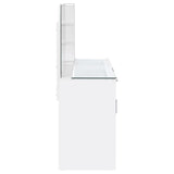 Flora 2-Drawer Vanity Set with LED Mirror, White High Gloss