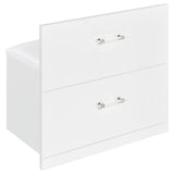 Flora 2-Drawer Vanity Set with LED Mirror, White High Gloss