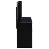 Flora 2-Drawer Vanity Set with LED Mirror - Black High Gloss