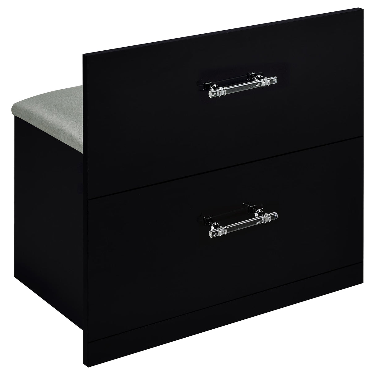 Flora 2-Drawer Vanity Set with LED Mirror - Black High Gloss