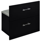 Flora 2-Drawer Vanity Set with LED Mirror - Black High Gloss