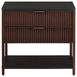 Zimmerlee 2-Drawer Side Table with Shelf, Rust Brown