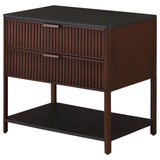 Zimmerlee 2-Drawer Side Table with Shelf, Rust Brown