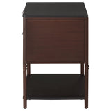 Zimmerlee 2-Drawer Side Table with Shelf, Rust Brown